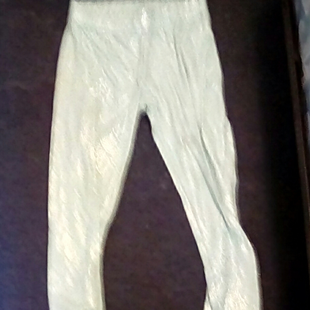 Teal and silver girls leggings